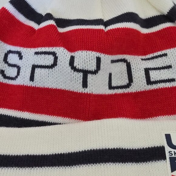 *SOLD* SPYDER | US Ski Team Beanie Hat Pom Pom OS - Picture 3 of 5
